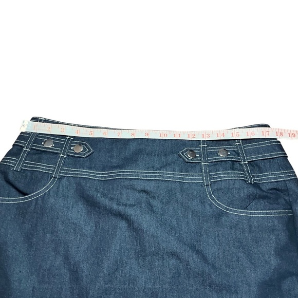 NYCC Cotton Blend Denim Mini Skirt with Stretch Front Pockets US Sz 14 - Picture 6 of 8
